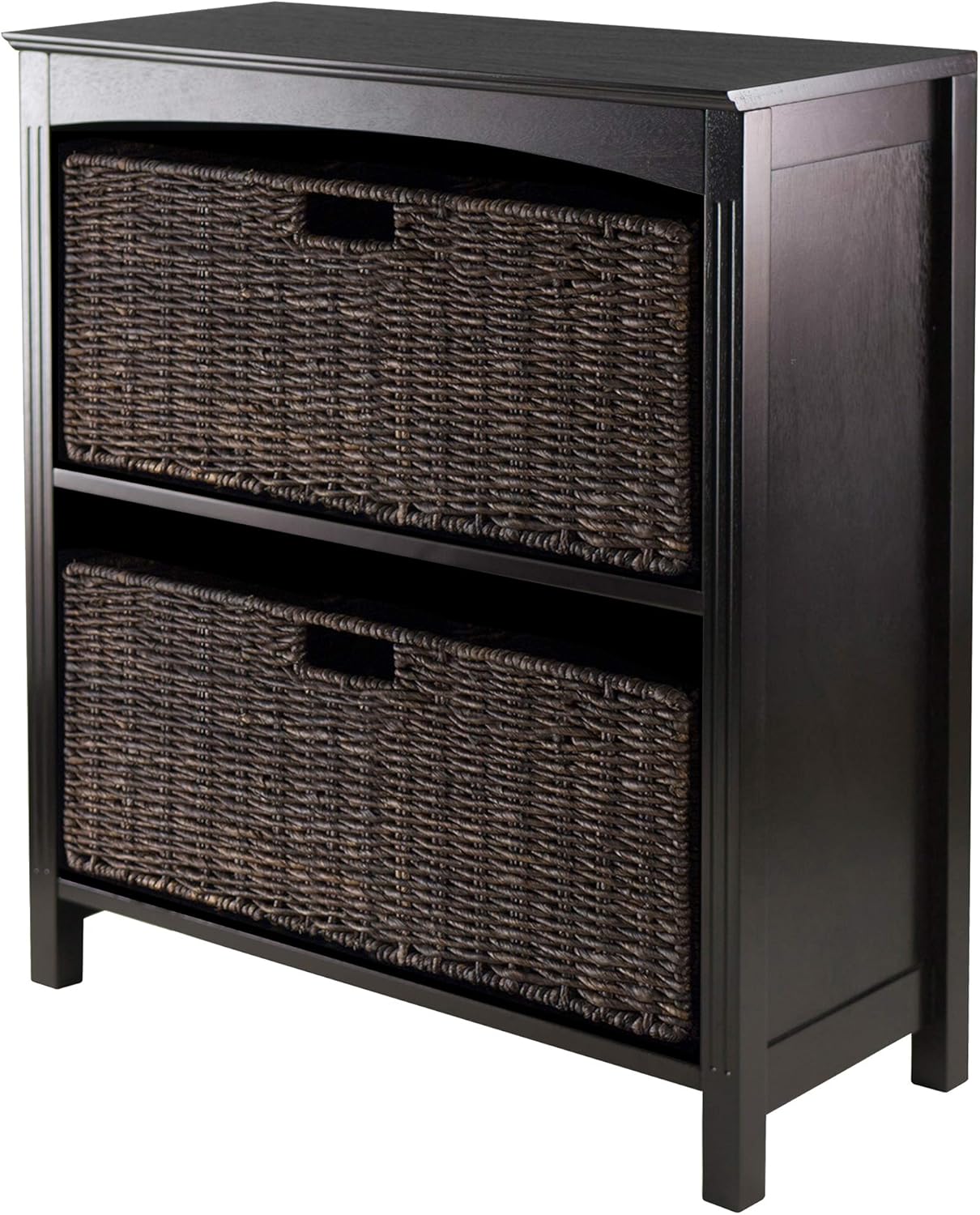 Winsome Terrace Shelving, 2 Large Basket, Dark Espresso