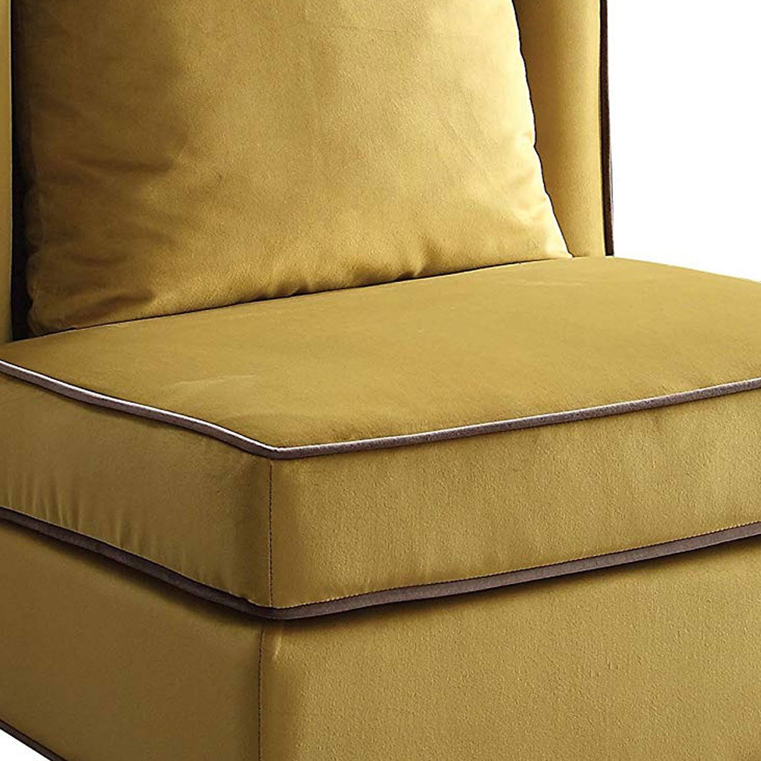 Benzara - Modish Accent Chair, Yellow Velvet