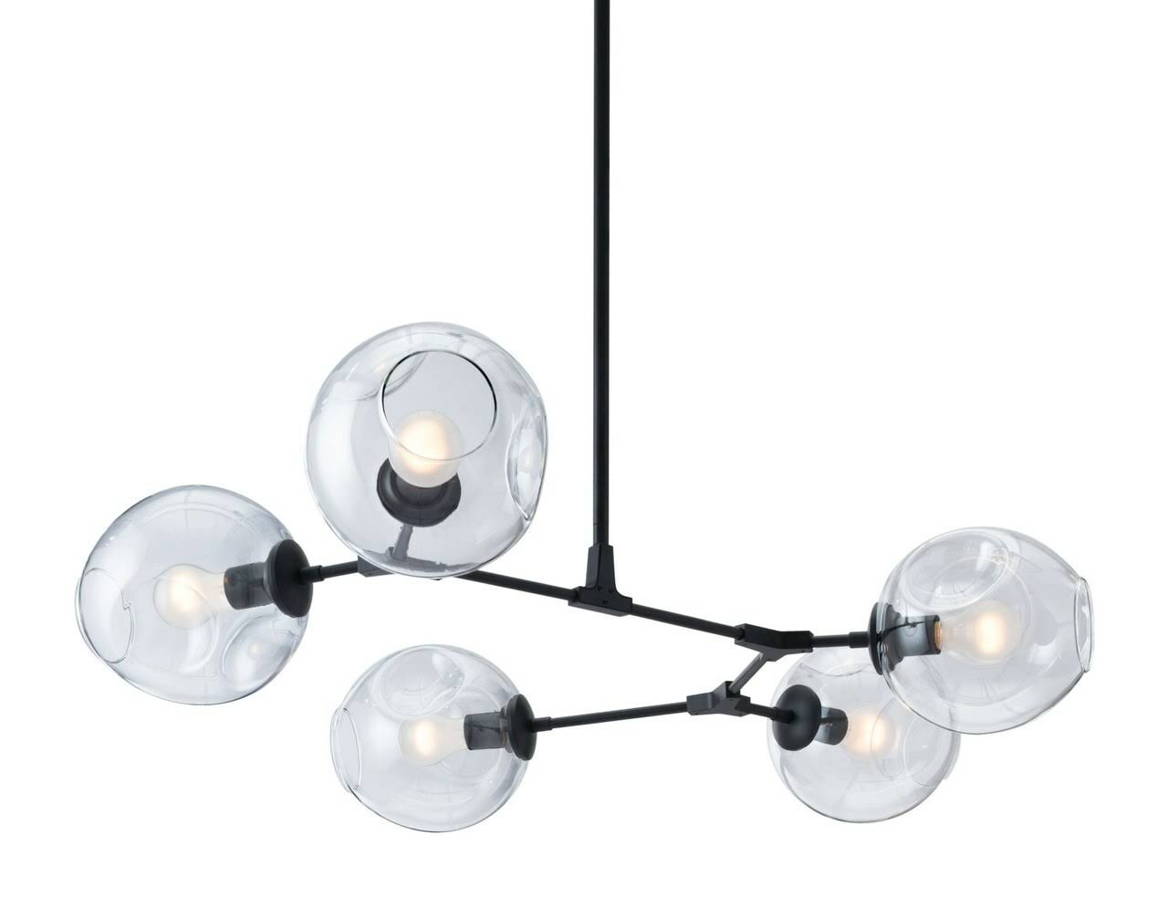 Modern Contemporary Urban Design Living Room Kitchen Ceiling Lamp, Black, Metal 9247