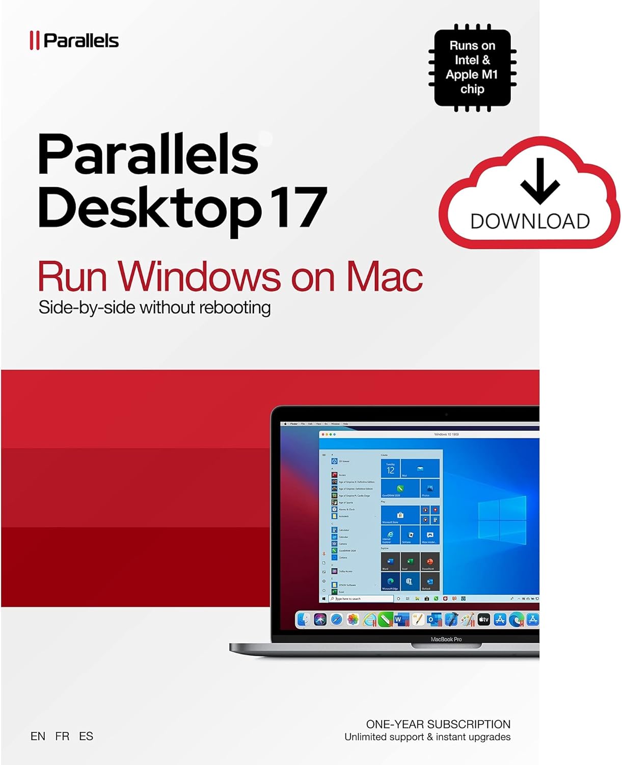 Parallels Desktop 17 for Mac | Run Windows on Mac Virtual Machine Software | 1-Year Subscription [Mac Download]