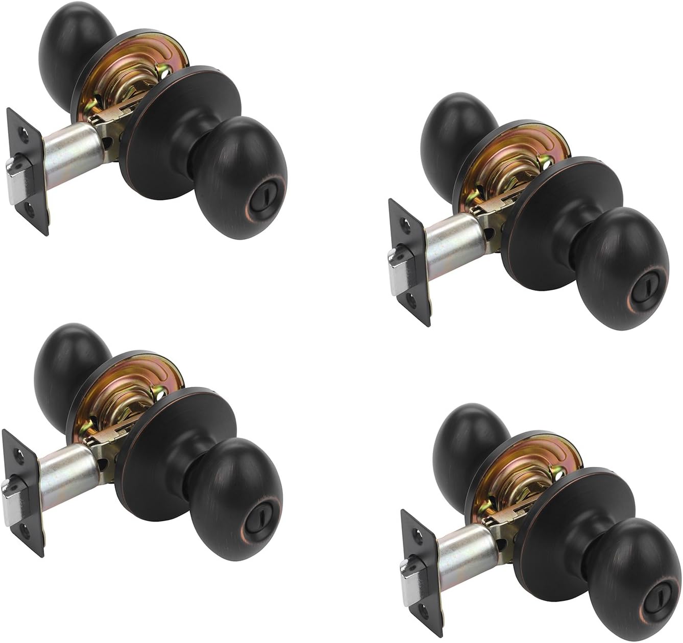Dynasty Hardware ASP-30-12P Aspen Privacy Door Knob, Aged Oil Rubbed Bronze, Contractor Pack (6 Pack) Pack of 2