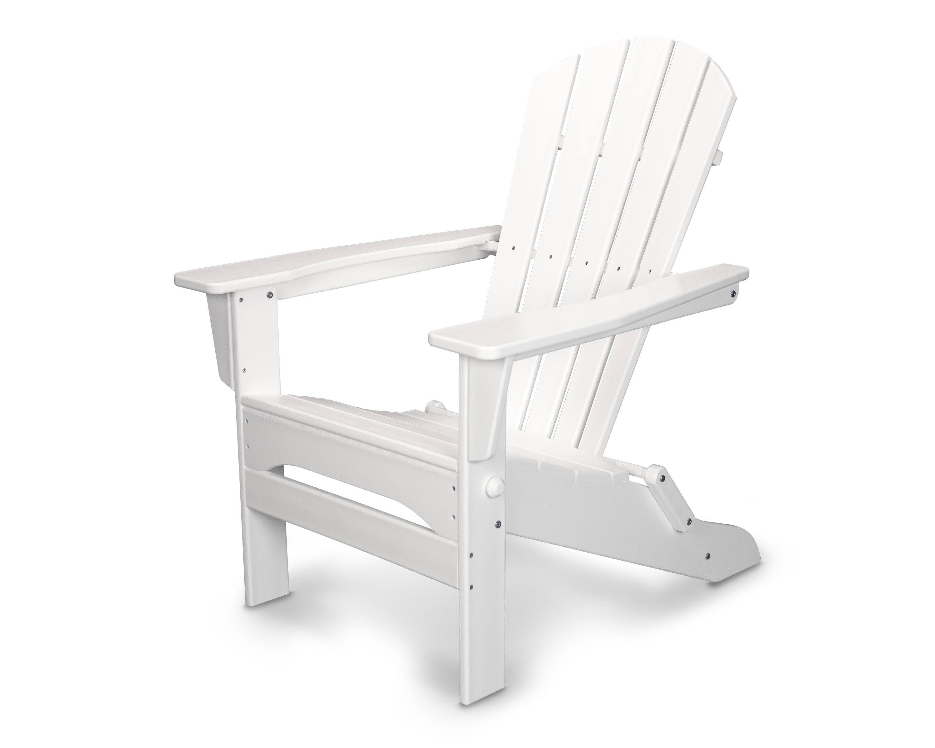 POLYWOOD Palm Coast Folding Adirondack Chair in White