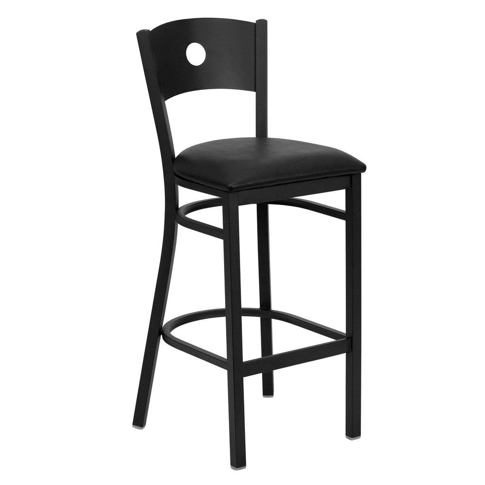 Carnegy Avenue 31 in. Black Vinyl Seat/Black Metal Frame Bar Stool