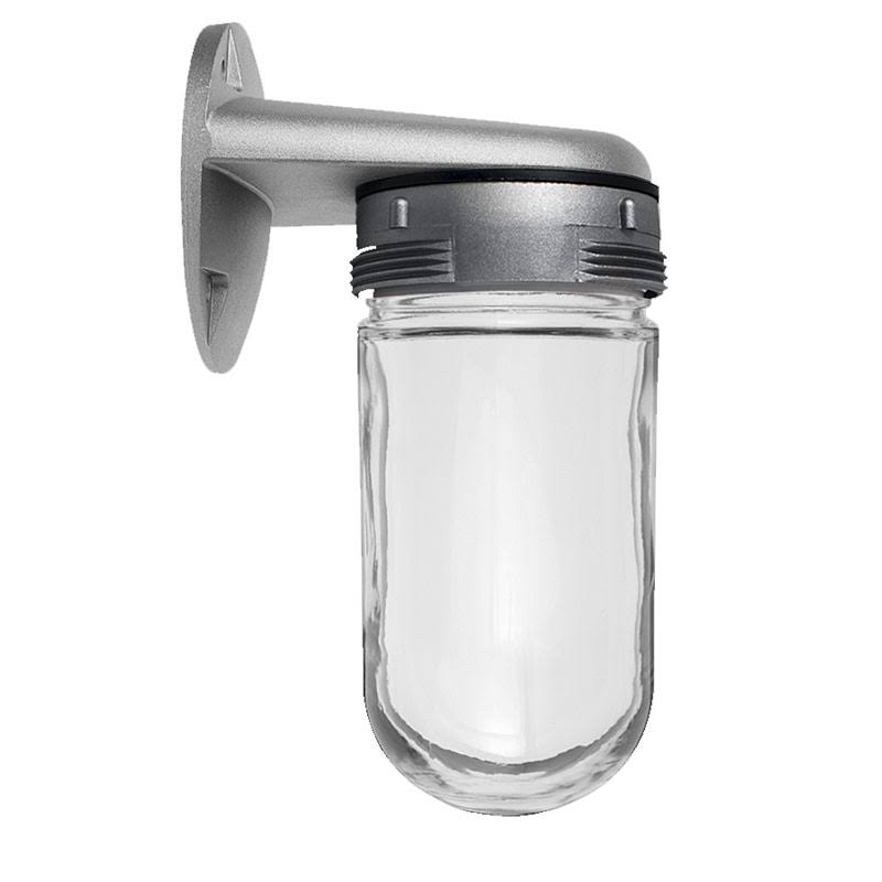 RAB Vaporproof 100 Wall Bracket Black with Glass Globe (VBR100B)