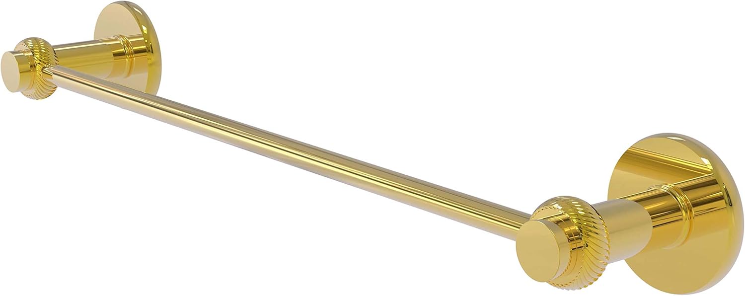 Allied Brass 931T/30-PB Mercury Collection 30 Inch Twist Accent Towel Bar, 30-Inch, Polished Brass