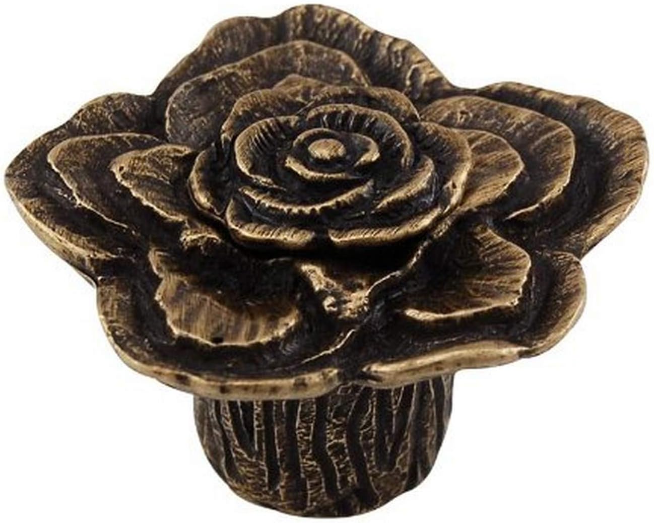 Vicenza Designs K1209 Carlotta Double Rose with Large Center Knob, Large, Antique Brass Pack of 2