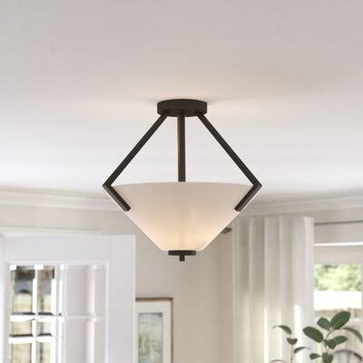 Ebern Designs Naccarato 2-Light Semi Flush Mount Finish: Mahogany Bronze