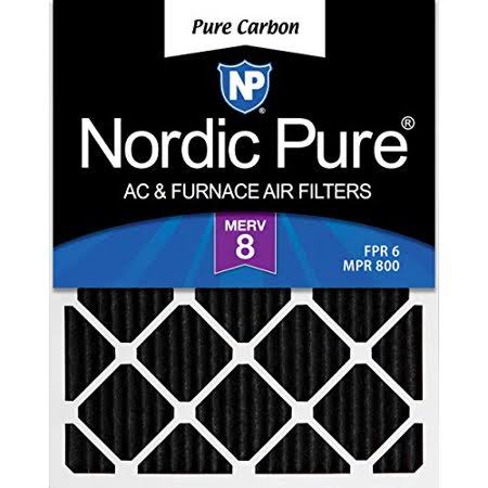 Nordic Pure 16x30x1 Pure Carbon Pleated Odor Reduction AC Furnace Air Filters 16x30x1PCP-2 2 Pack