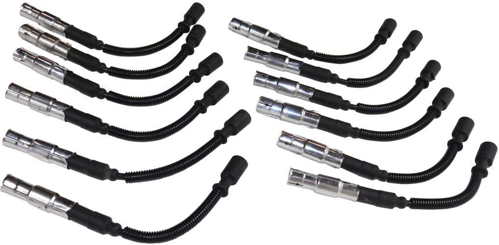 For Mercedes-Benz CLK320 / E320 Spark Plug Wire 1998-2005 | Black Finish | 12 Leads | 6 Cylinder | Set of 12