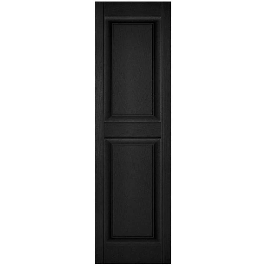 14 1/2x22W x 39x22H Lifetime Vinyl, Custom Two Equal Panels, Raised Panel Shutters, w/Shutter-Loks (Per Pair), Black
