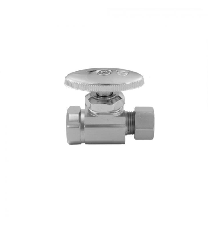 Jaclo 591-PN Multi Turn Straight Pattern 1/2x22 IPS x 3/8x22 O.D. Supply Valve - Polished Nickel