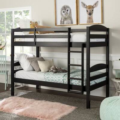 Abby Twin Over Twin Bunk Bed Viv + Rae Color: Black