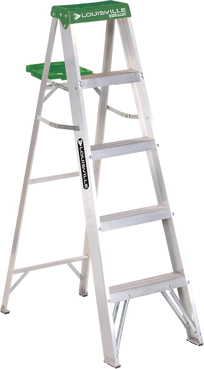 Louisville Ladder AS4005 5 ft. Aluminum Step Ladder, Type II, 225 lbs Load Capac