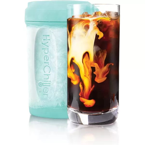 HyperChiller HyperChiller HC3 Patented Iced Coffee/Beverage Cooler, NEW, IMPROVED,STRONGER AND MORE DURABLE! Ready in One Minute, Reusable for Iced Tea, Wine, Spirits, Alcohol, Juice, 12.5 Oz, Black(Aqua Sky)
