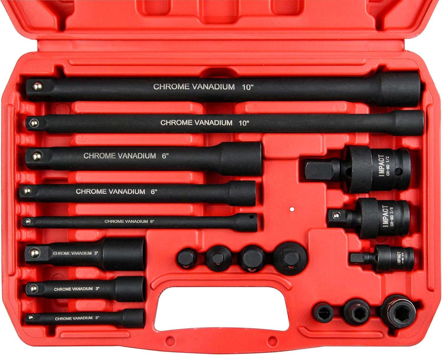 SEKETMAN 18-Piece Drive Tool Accessory Set,Includes Socket Adapters, Extensions and Universal Joints and Impact Coupler, Professional Socket Accessories
