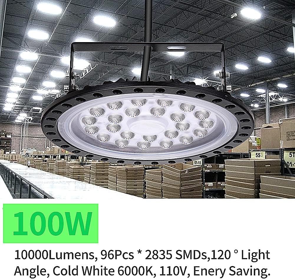 200W 10pcs UFO LED High Bay Lighting 20000 Lumen Factory Warehouse Industrial Lighting IP65 Warehouse LED Lights- High Bay LED Lights- Commercial Bay Lighting for Garage Factory Workshop Gym