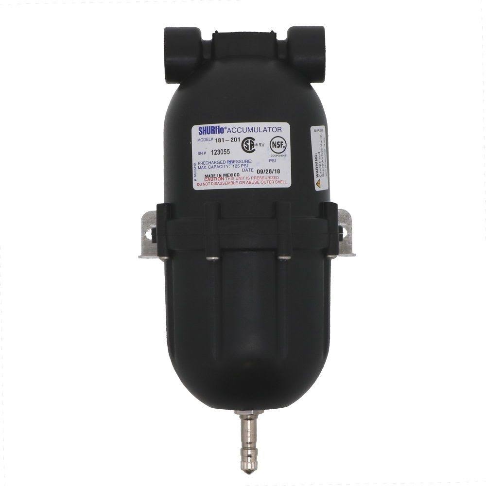 Shurflo 181-201 ACCUMULATOR Tank - Bladder-Type Pressure Storage Vessel/Pulsation Dampening Device to Hold Water Under Pressure,