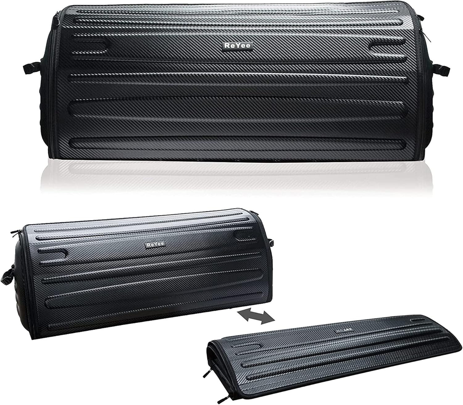 Car Trunk Organizer and Storage, Collapsible SUV Trunk Organizer, Portable Car Trunk Cargo Storage Bag, Back Seat Bag, Waterproof Large Capacity, Carry Handles on Both