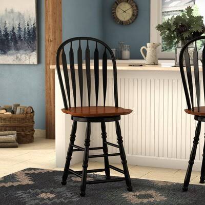 Gonzalez 24 Swivel Bar Stool Rosalind Wheeler Color: Antique Black/Cherry