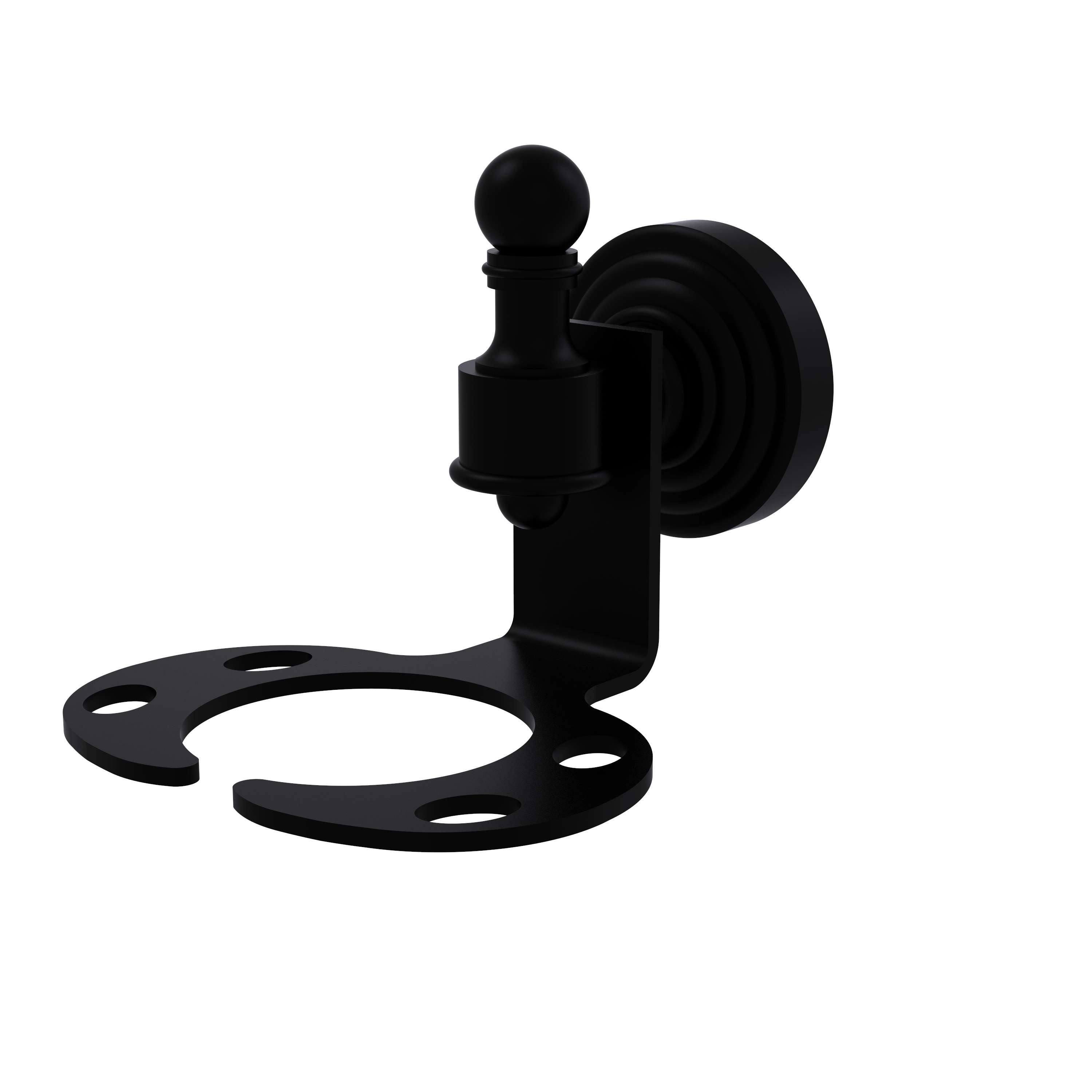 Allied Brass Retro Wave Toothbrush u0026 Tumbler Holder; Matte Black