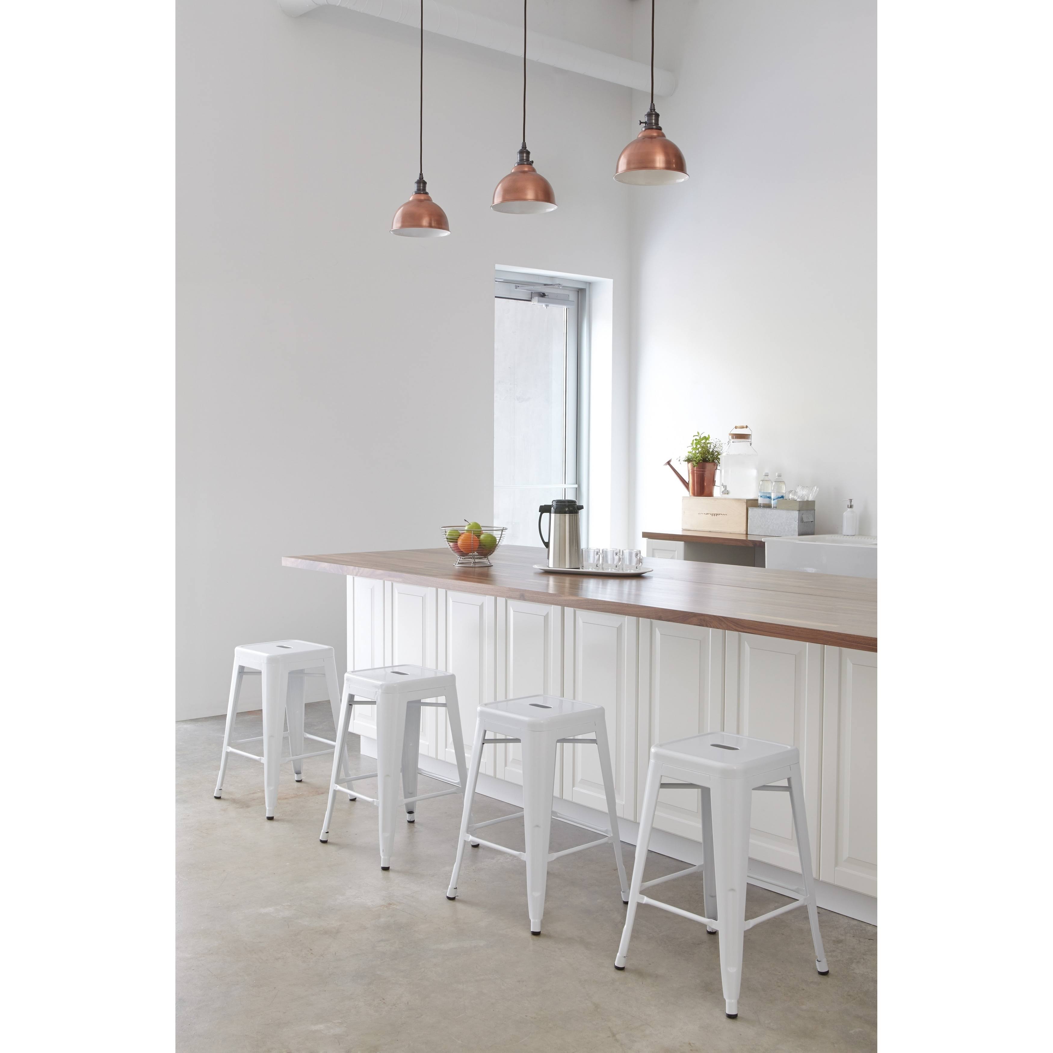 24 in. Yellow Steel Backless Barstool (4-Pack)