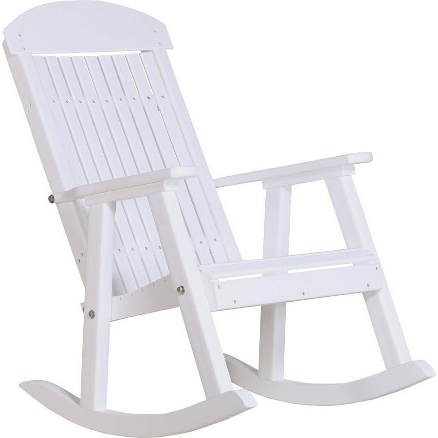 LuxCraft Classic Recycled Plastic Rocking Chair, Cedar on Black