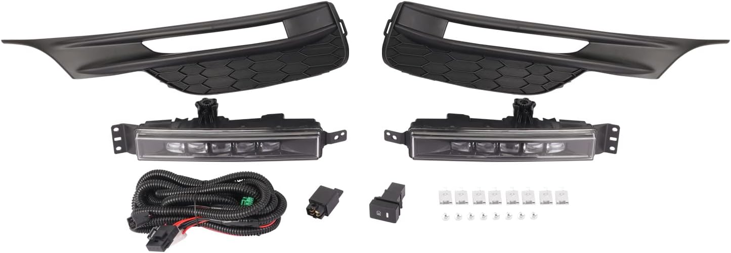 Duolctrams LED Bumper Fog Lights Driving Lamps w/Switch Assembly Compatible For 2016-2017 Honda Accord Sedan,Driver & Passenger Side