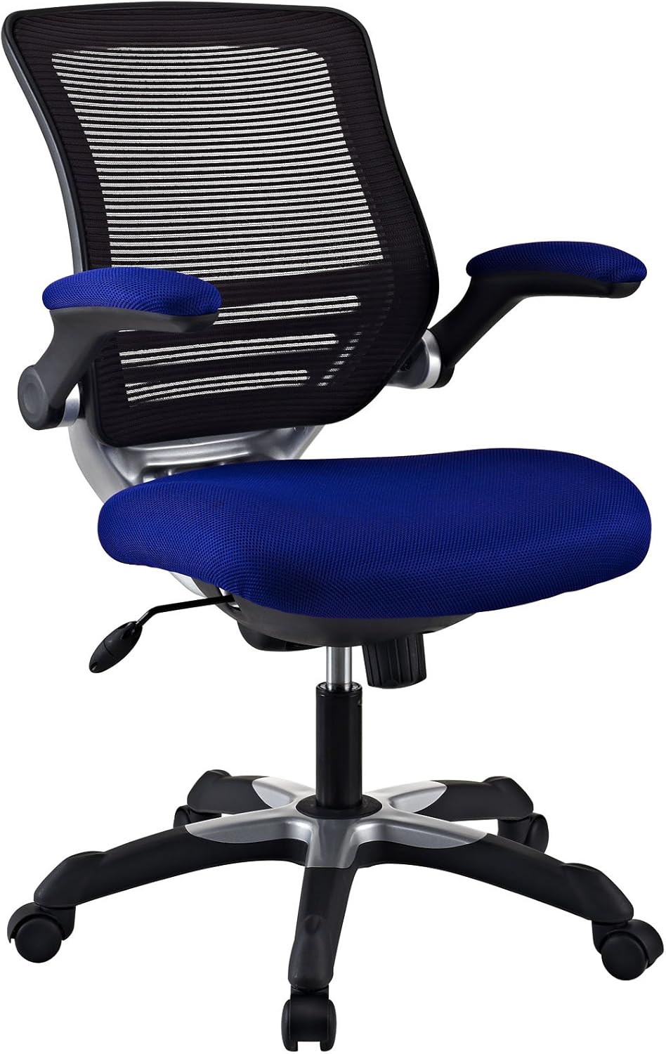 Modway Edge Mesh Back and Mesh Seat Office Chair In Black With Flip-Up Arms in Black