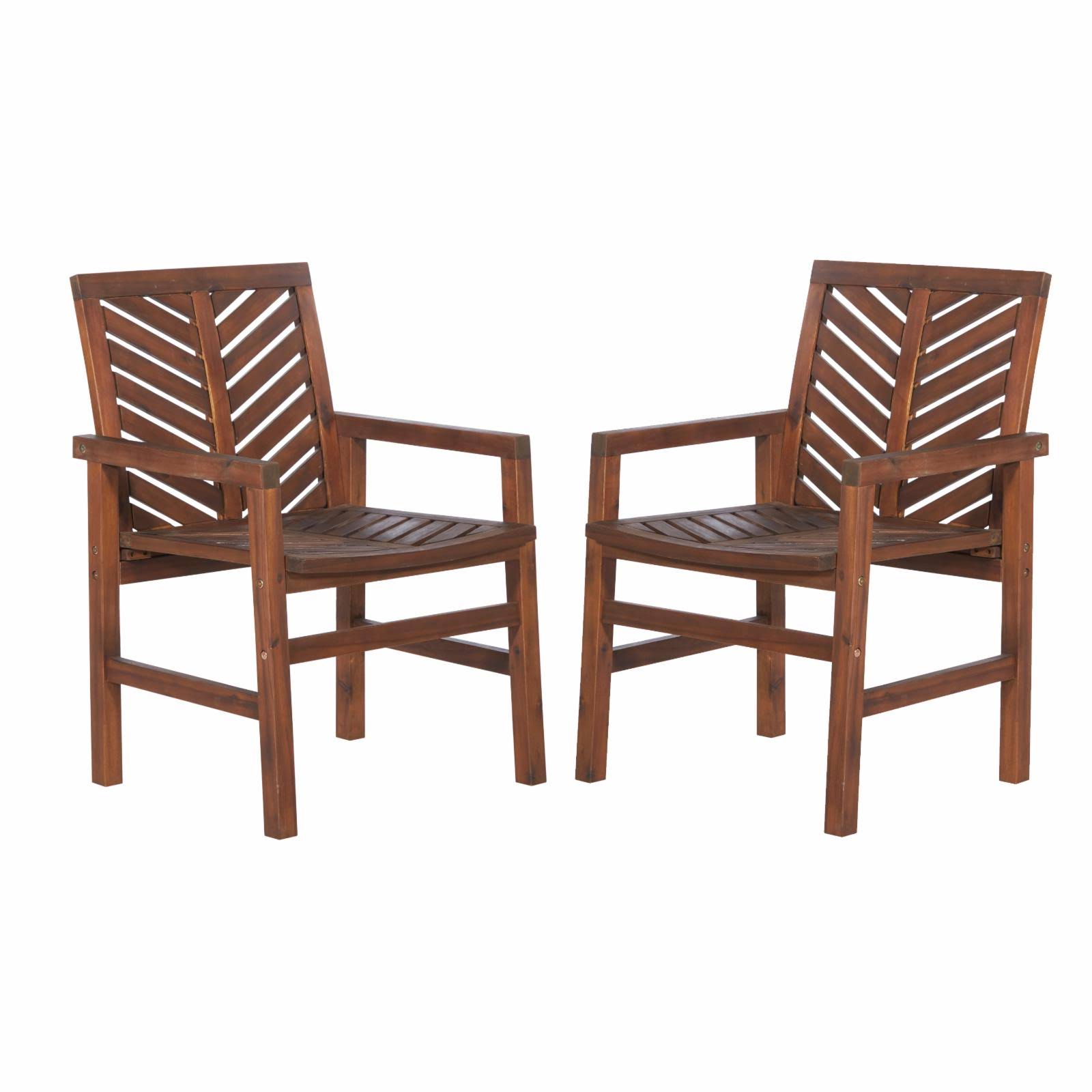 Manor Park Solid Acacia Wood Chevron Outdoor Chair - Set of 2