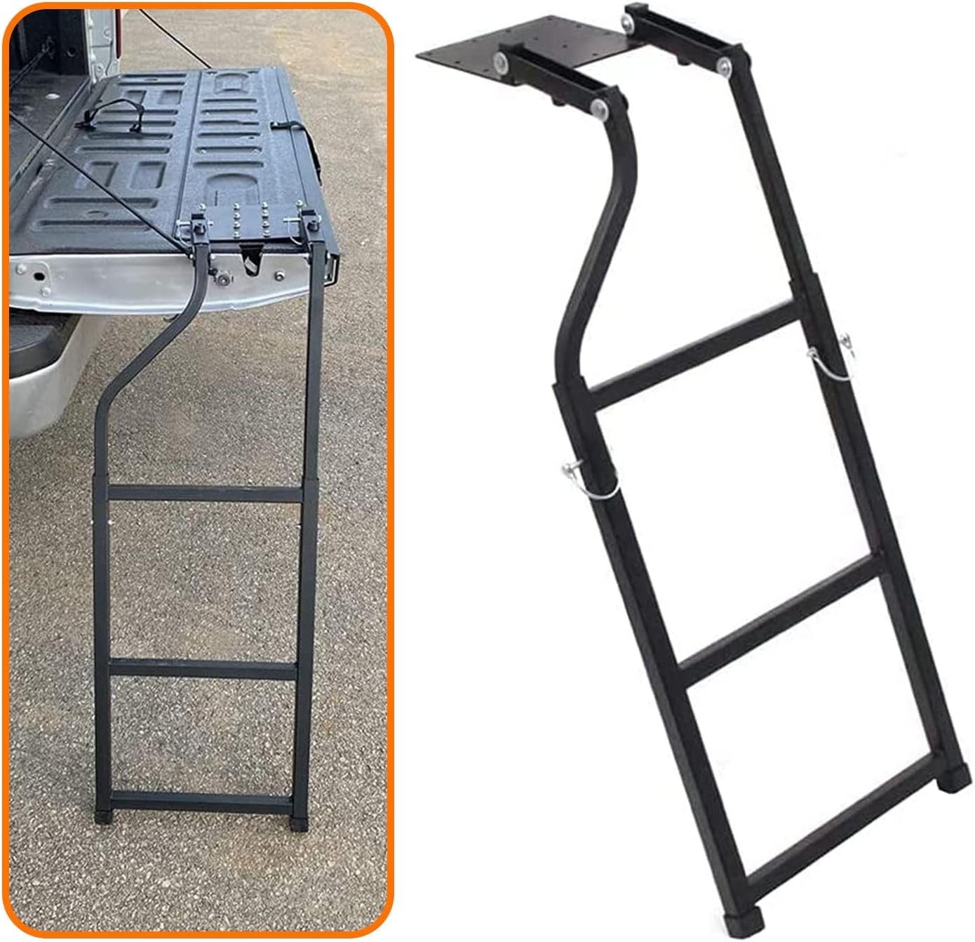 Pickup Truck Universal Fit Tailgate Ladder Truck Accessories Extension Step Ladder Easy Install Durable Steel