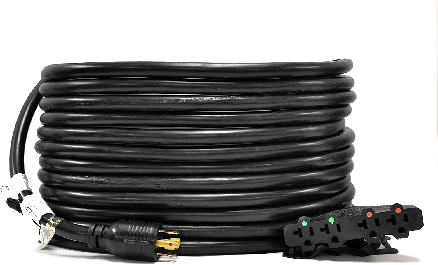 Ceptics GN-CD-2-21 Extension Distribution Power Cord NEMA L14-30P 30 4X 5-15/20R 20-amp, 30/20A, Black, 21 Feet