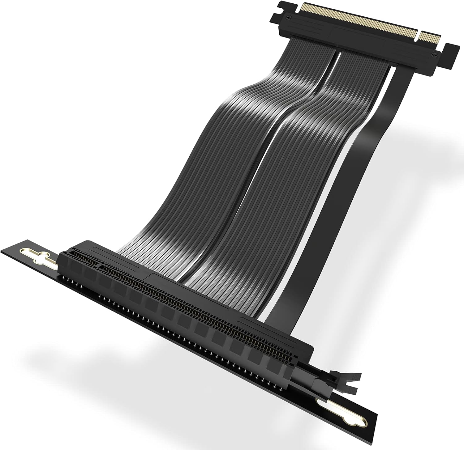 ASIAHORSE PCIE 4.0 16x Shielded Extreme High Speed Riser Cable with PCI Express Port for GPU Extension Card-Right Connector(20CM-90) Pack of 2