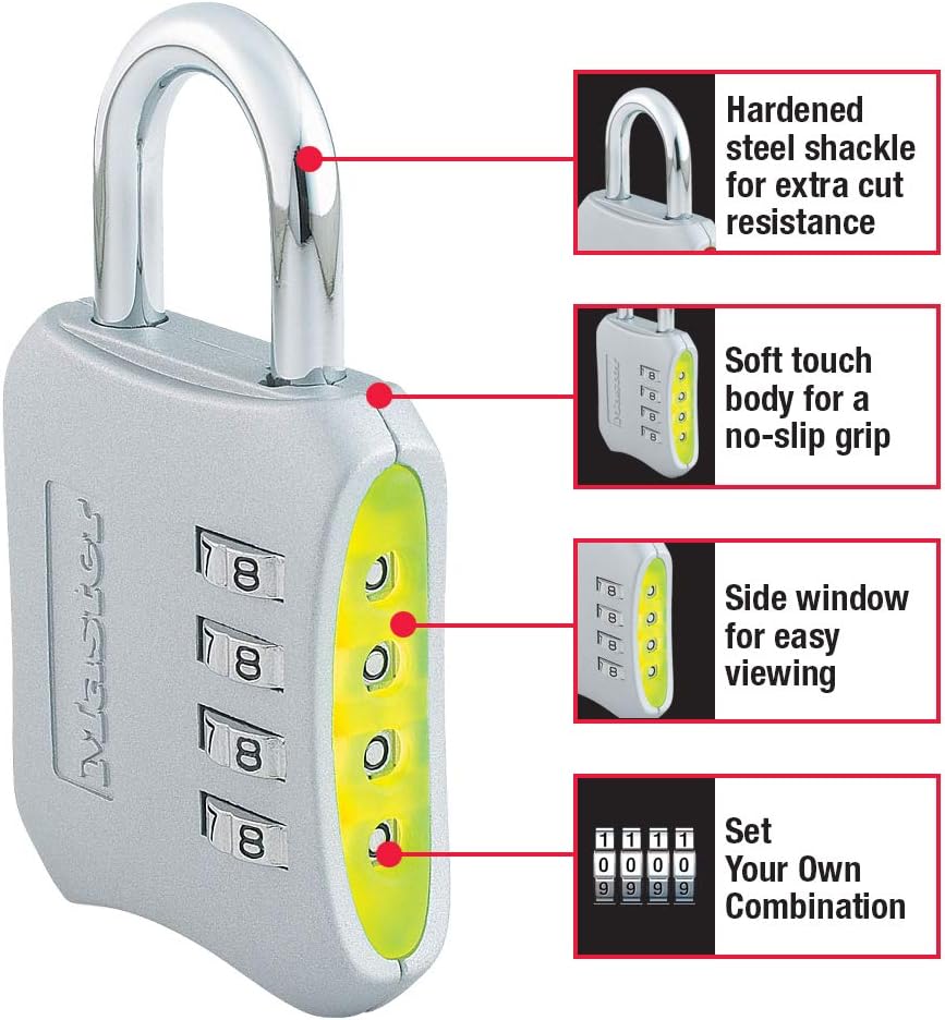 Master Lock 653D Locker Lock Set Your Own Combination Padlock, 1 Pack, Colors May Vary