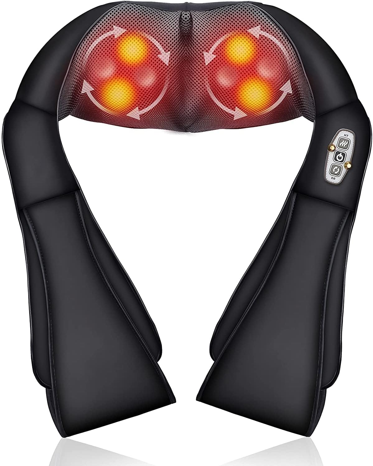 Comfier Neck Massager with Heat, Shiatsu Neck and Shoulder Massager for Neck Relax, Back Massager with 2 Intensity Levels, Deep Tissue Kneading Massager for Relief, Ideal Gifts