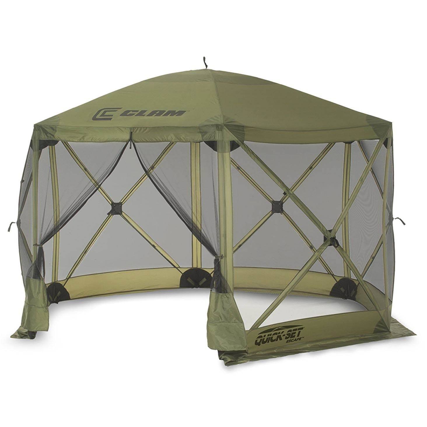 Clam Quick Set Escape Portable Canopy Shelter + Wind u0026 Sun Panels (2 Pack)
