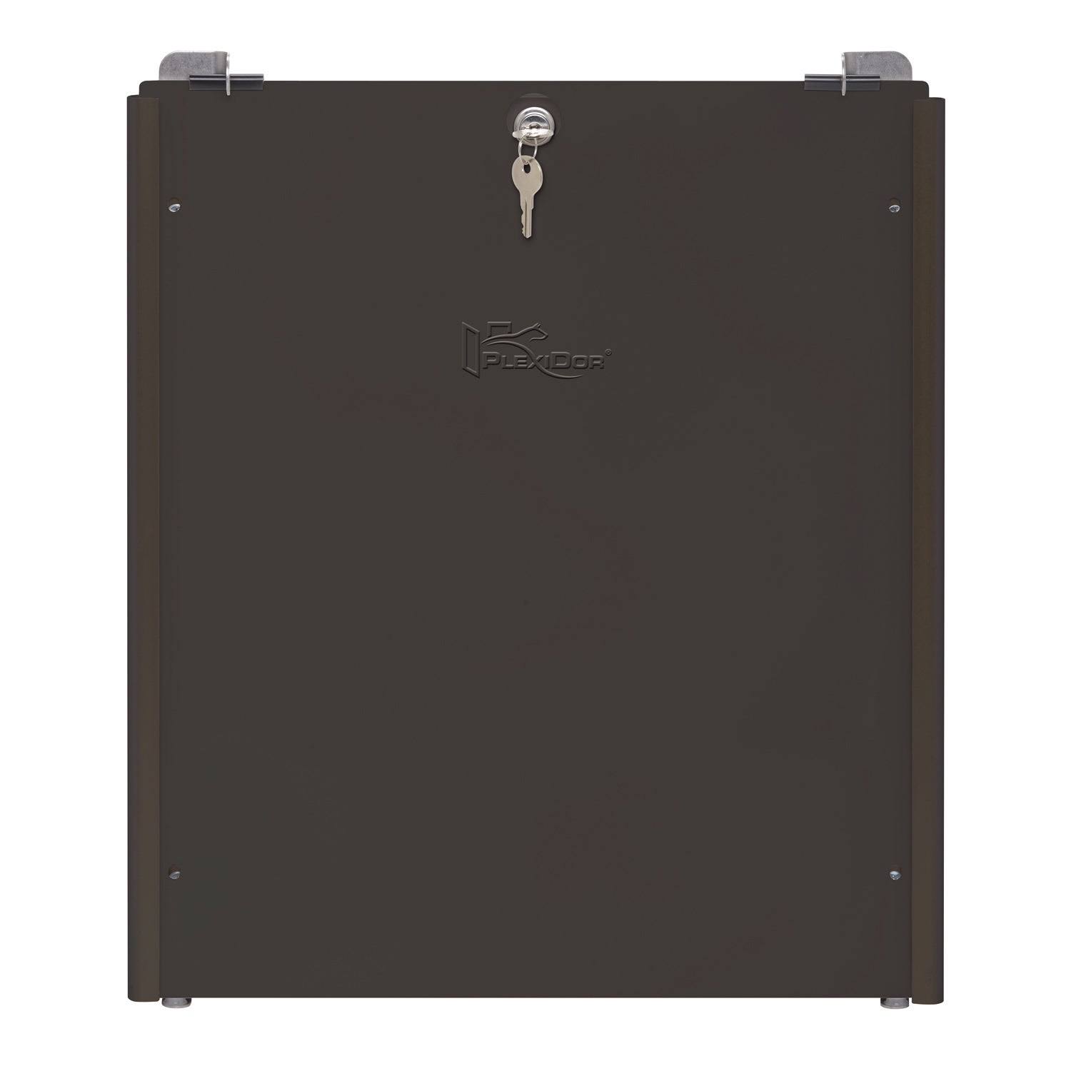 PlexiDor Large Sliding Track with Flip Lock - Large, Bronze