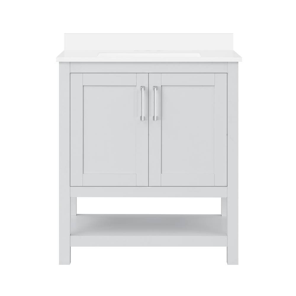 Ove Decors 15VVA-VEGA30-140FE Vegas 30 inch Bathroom Vanity Combo with Top and BACKSLPLASH in Dove Grey