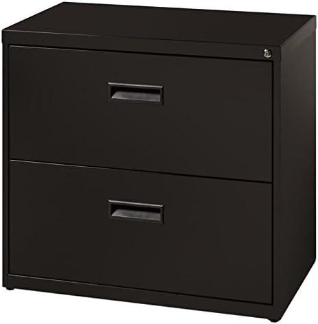 Pemberly Row 2 Drawer Lateral File Cabinet in Black, Fully Assembled