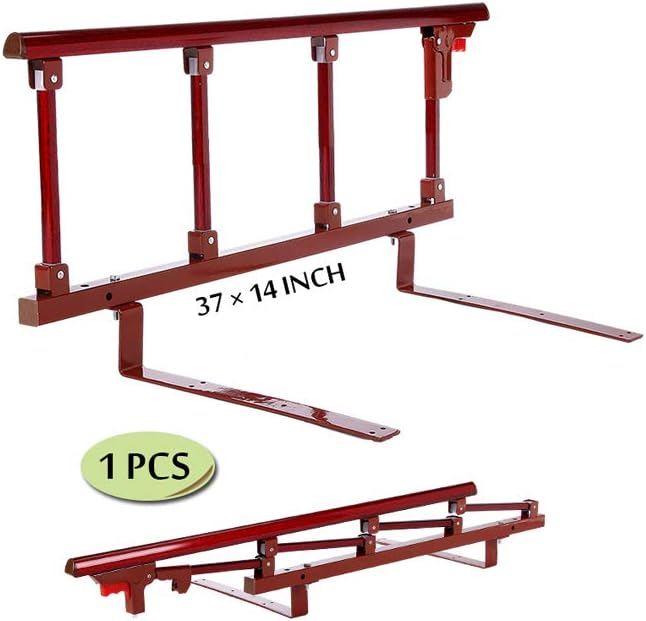 Bed Rails for Elderly Adults Seniors Assist Bar Bed Guard Railings Bedside Grab Bar Cane Assist Handle Half Bed Rail Hospital Safety Fold Down Rails (37