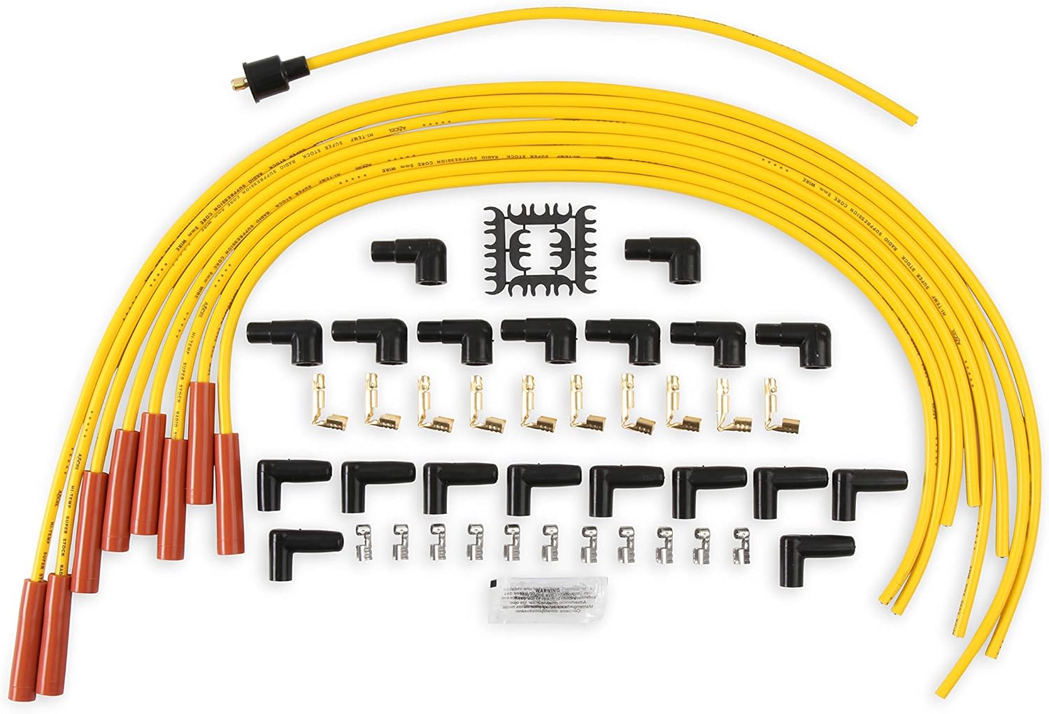 ACCEL 4040 Spark Plug Wire Set 8mm SUPER STOCK GRAPHITE UNI, Yellow