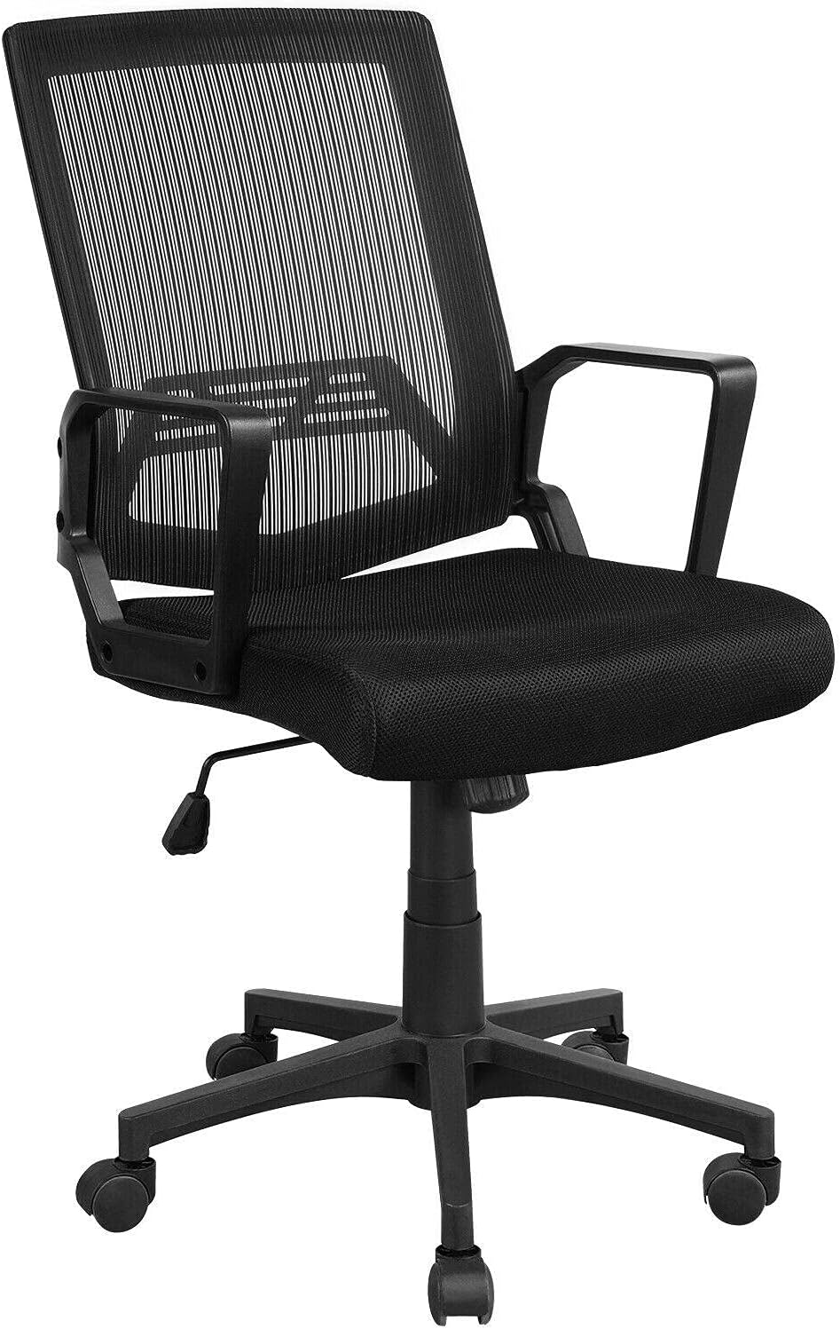 Guie Ergonomic Mesh Executive Chair Swivel Mid-Back Office Chair Computer Chair Black Home-Office-Desk-Chairs Gaming Chair Office Chair Gaming Desk Computer Chair High Chair Home Office Desk cha