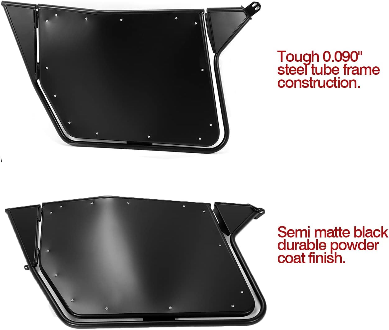 KKoneAuto Metal Doors Compatible with 2008-2014 Polaris RZR 800/ S 800/ XP900/ RZR 570 2 Door, Pair UTV Doors Black
