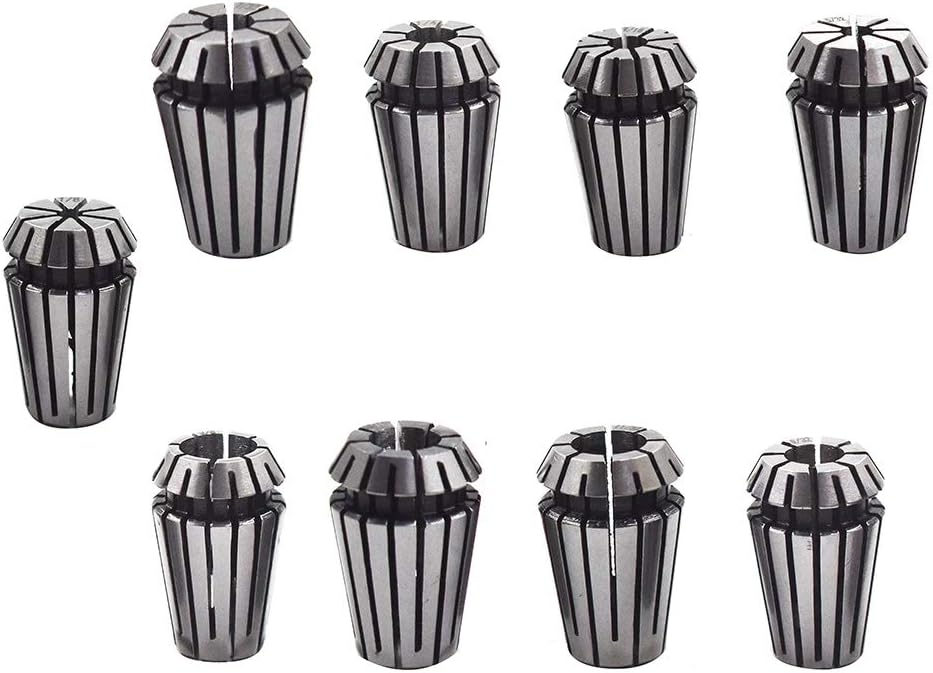 9pcs ER16 Spring Collet Set 1/8-3/8