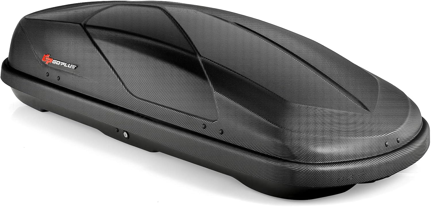 Goplus Cargo Box, Waterproof Rooftop Cargo Carrier, Heavy Duty Roof Storage Box, 14 Cubic Feet (Black)