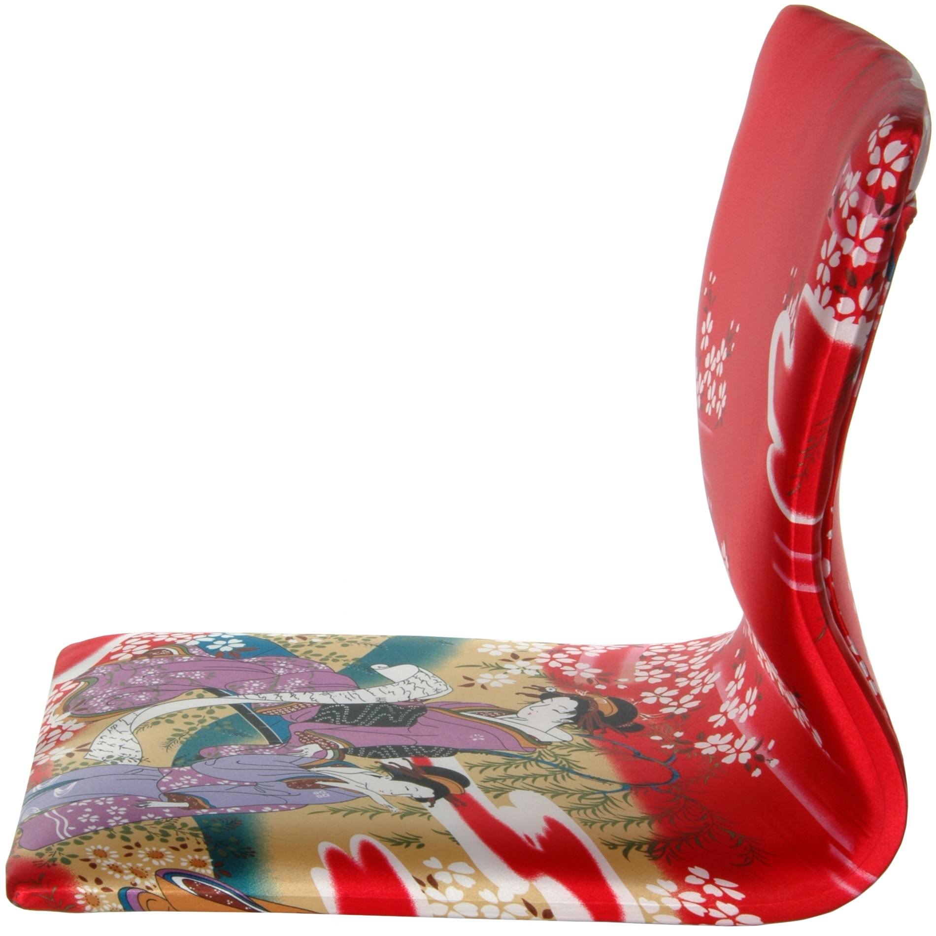 Oriental Furniture Tatami Meditation BACKREST Chair - Red Geisha