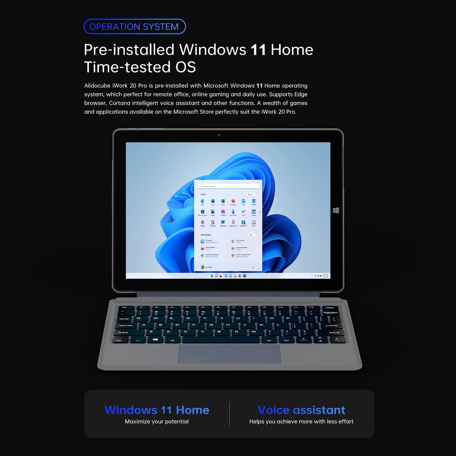 ALLDOCUBE iwork20 Pro Detachable Laptop Touchscreen Windows 11, Tablet 10.5