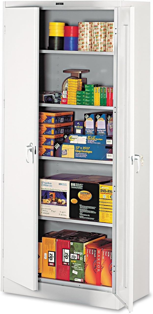 Tennsco 36 by 24 by 78-Inch Deluxe Steel Storage Cabinet with 4 Adjustable Shelves, Black