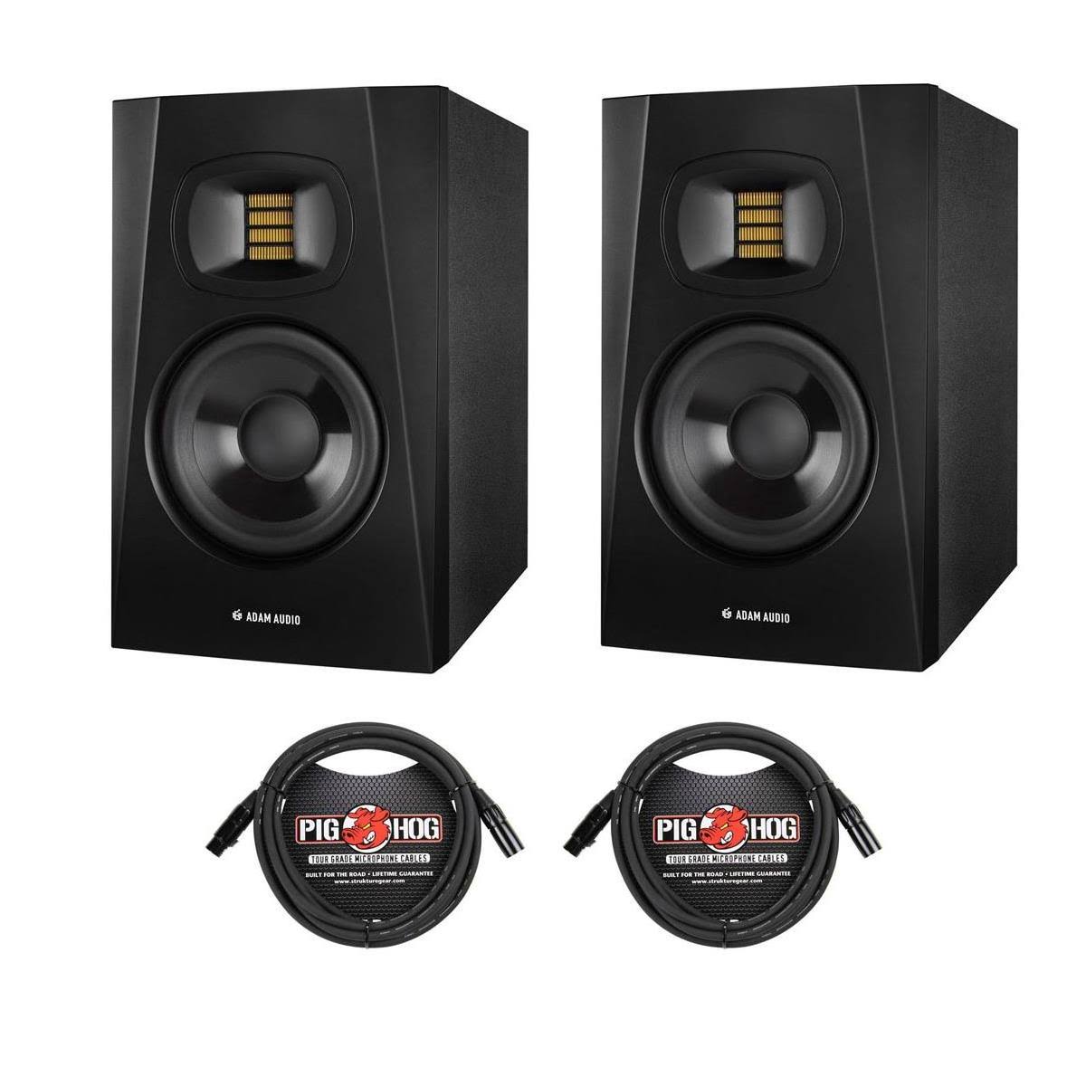 Adam Audio Professional T-Series T5V 5x22 70W 2-Way Active Nearfield Monitor - Pair - with 2 Pack T5V 2