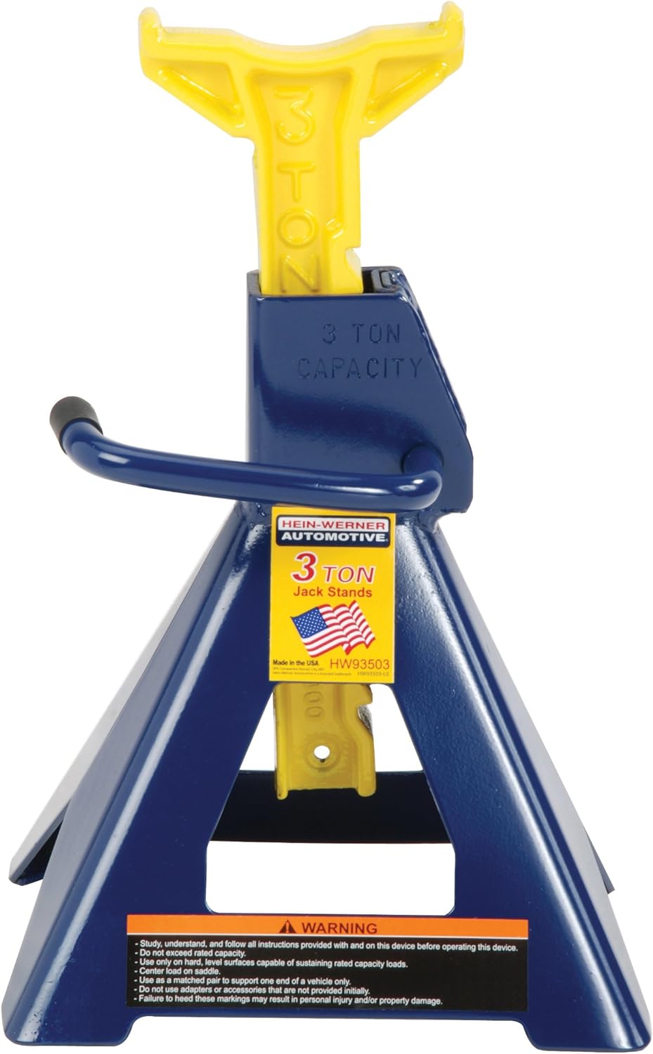 Hein-Werner HW93503 Blue/Yellow Jack Stand - 3 Ton Capacity
