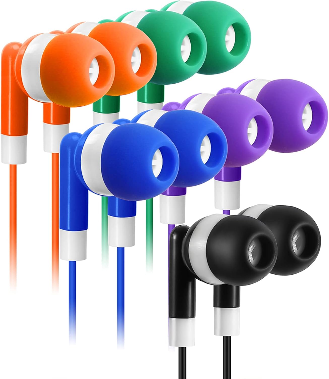 Earbuds Bulk 30 Pack Multi Color for Kids - Keewonda Classroom Earbuds Wired Stereo in Ear Wholesale Earbuds Headphones Earphones for Children Students Teachers School